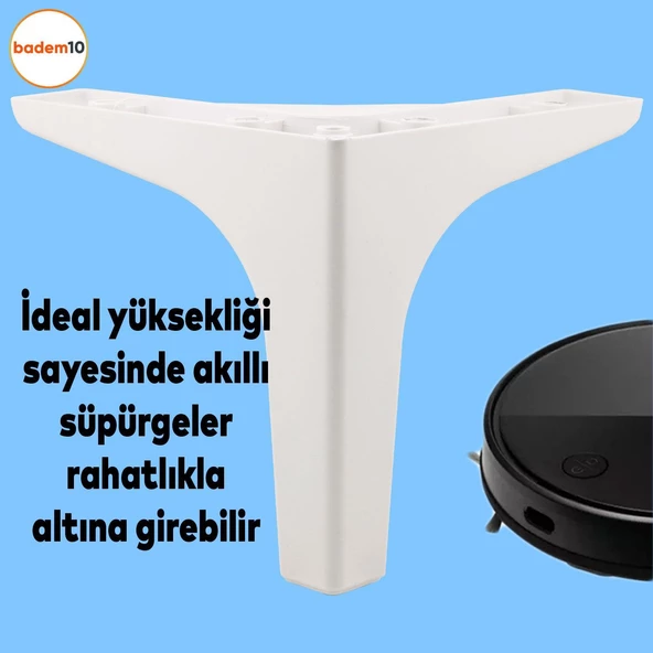 Sedef Lüks Mobilya Kanepe Tv Ünitesi Konsol Koltuk Ayağı 17 Cm Beyaz Ayakları 4 Adet - 4