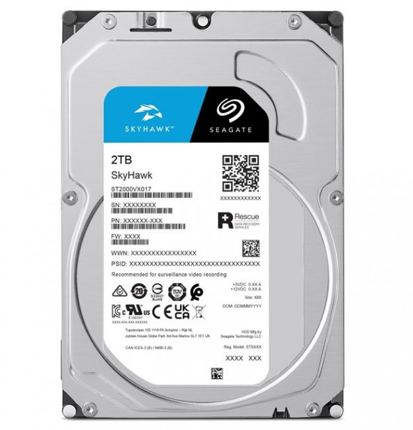 Seagate Skyhawk 2TB 5900Rpm 256MB -ST2000VX017 - 2