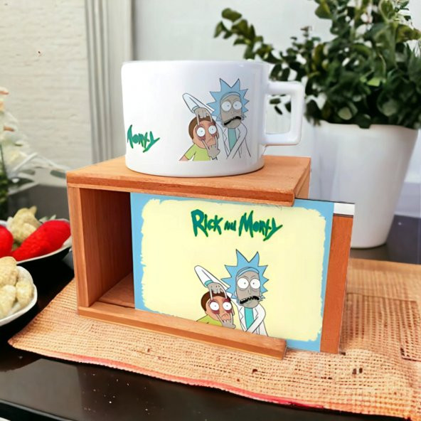 Rick And Morty Tasarımlı Kutulu Kupa