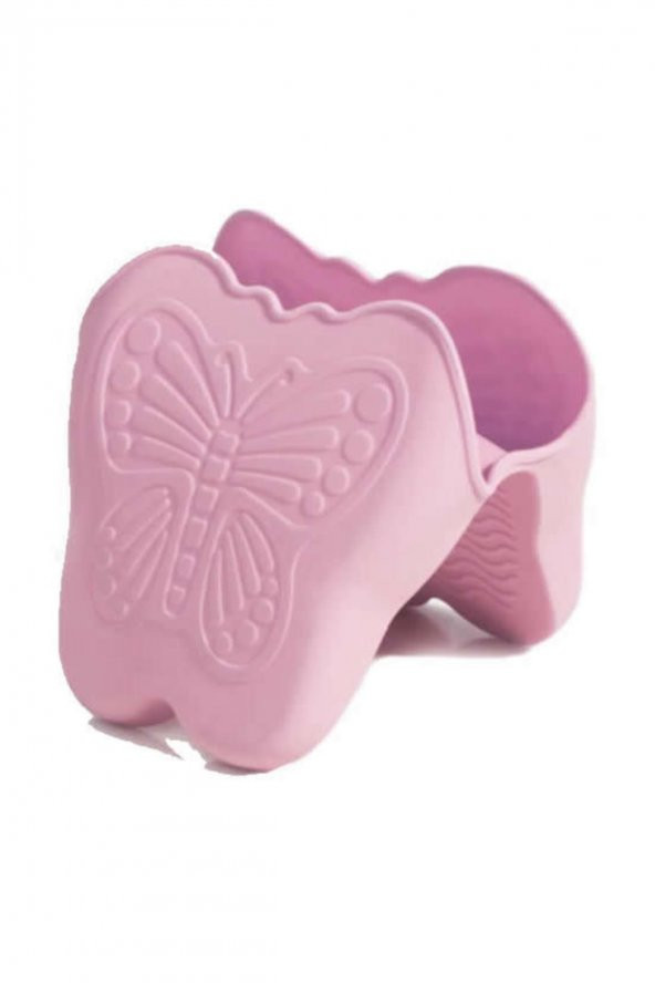 Silikon Fırın Tutacağı Mini Kelebek Desenli 2li Paket Pembe
