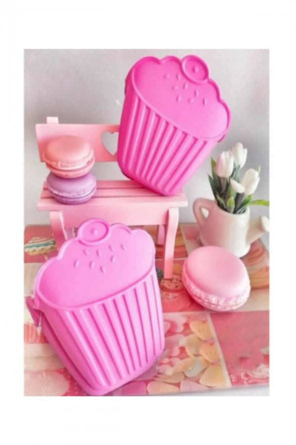 Mini Cupkek Desenli Pembe 2li Paket Silikon Fırın Tutacağı
