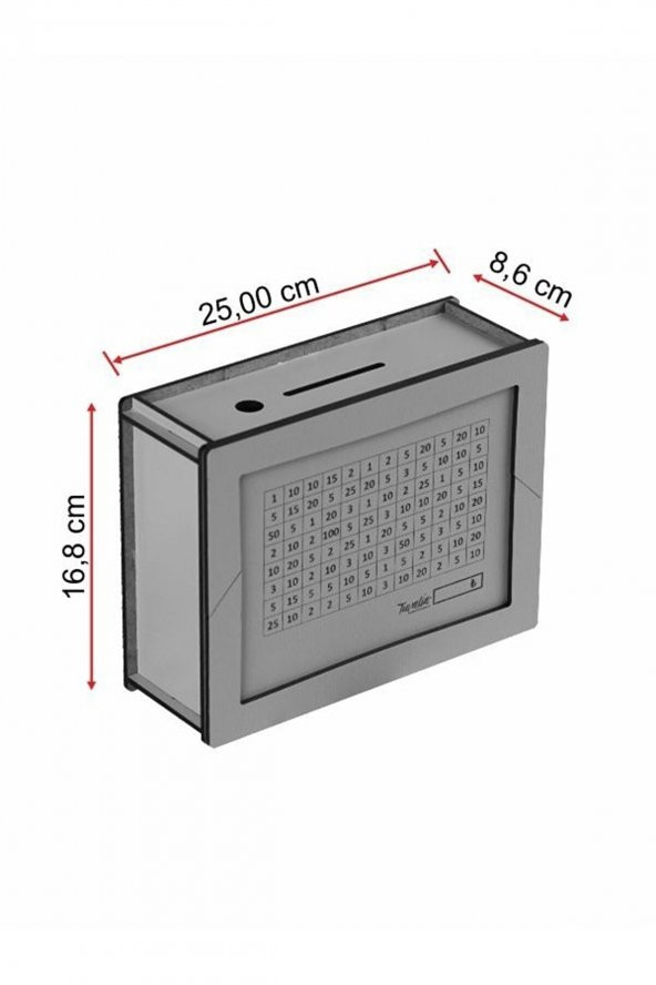 Hedef Kumbara, Para Biriktirme Kutusu, Parabox, 10.000 Tl Kumbara Ceviz - 2