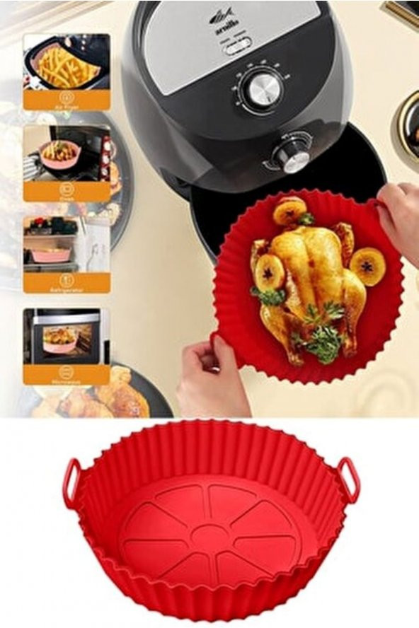 Airfryer Silikon Pişirme Kabı Hava Fritözü Kalıbı Airfryer Airfryer Airfryer Pişirme Kağıdı Silikonu
