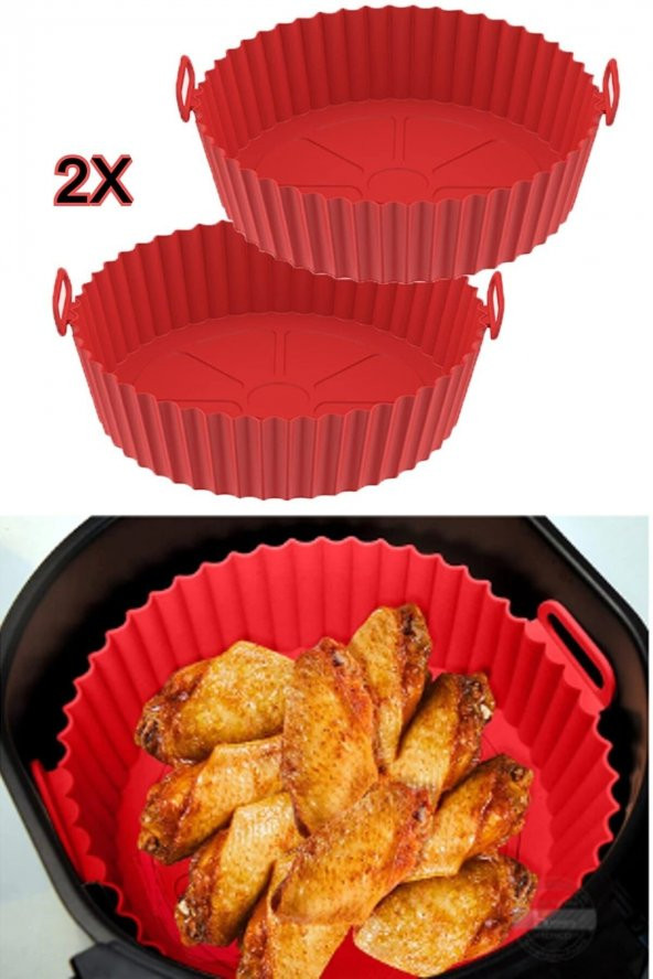 2 Adet Airfryer Silikon Pişirme Kalıbı - Hava Fritözü -airfryer Aksesuar - Tüm Airfryerlara Uyumlu