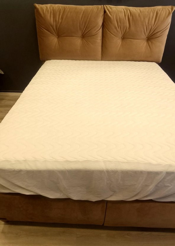 ALEZ Fitted Model Full Kenar Yatak koruyucu Lastikli 150 Pamuk Beyaz Renk El Yapı