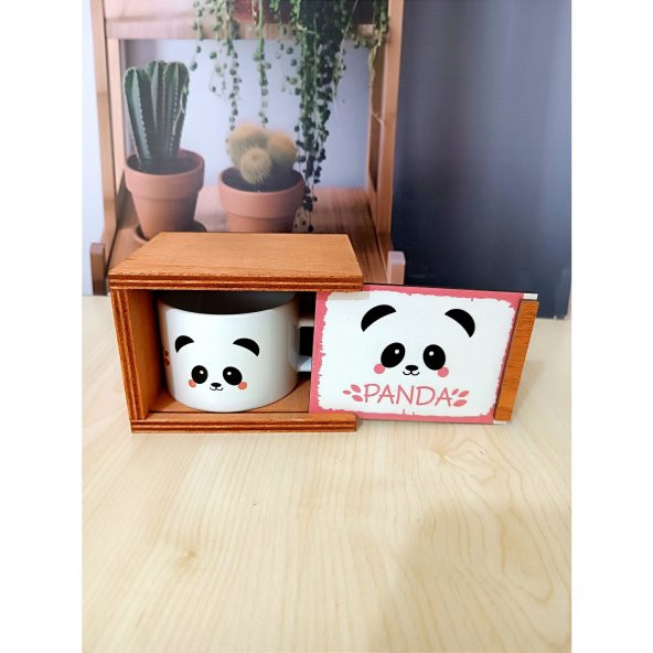 Pembe Panda Tasarımlı Kutulu Kupa - 3