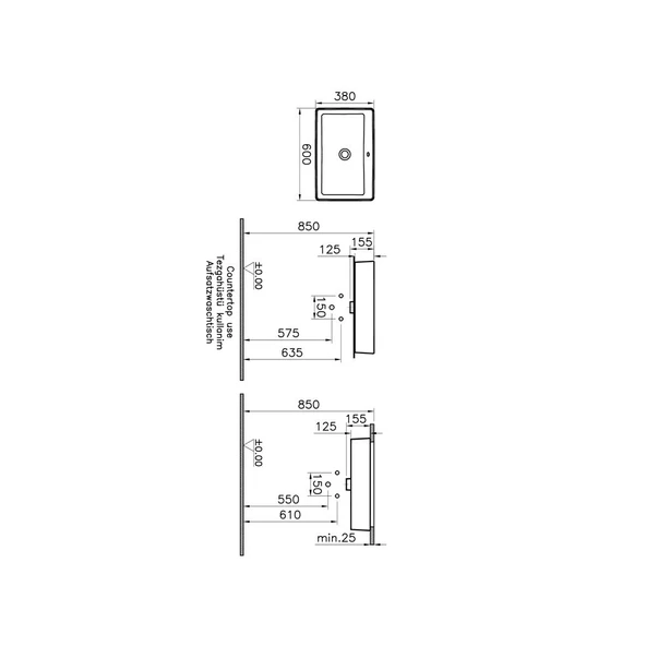 VitrA Nuo Armatür Deliksiz Tezgahaltı Lavabo 60 cm 7434B003-1082 - 2
