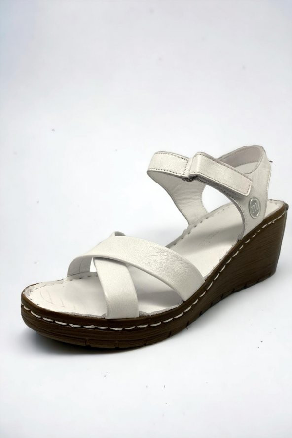 Mammamia D23YS-1455 Beyaz Kadın Sandalet