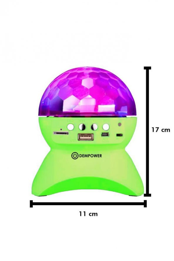 (KIRILABİLİR) Tavan Işık Yansıtmalı Bluetooth Özellikli Disco Topu Mp3 Çalar Starmaster Yeşil Renk - 3