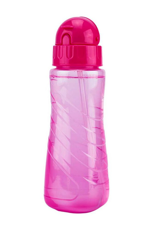 Matara 500 ml Pembe 1 Adet Plastik Su Matarası 500 cc Pipetli Suluk Okul Suluğu - 2