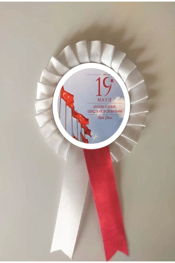 yıldızkurdelaankara 19 Mayıs Atatürk'ü Anma Gençlik Ve Spor Bayramı Saten Kokart 10 Adet ürün görseli