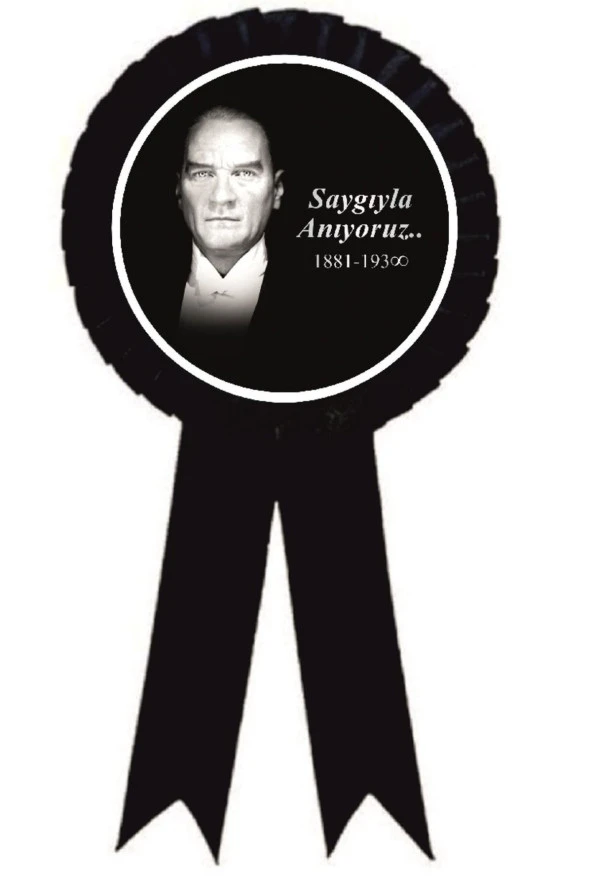 yıldızkurdelaankara 10 Kasım Saygı Ile Anıyoruz Atatürk Saten Kokart 50 Adet ürün görseli