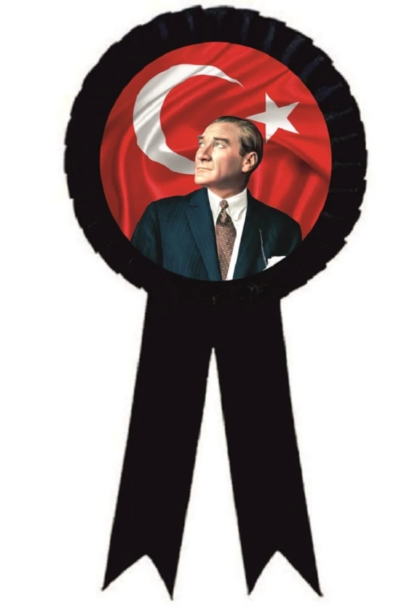 10 Kasım Saygı Ile Anıyoruz Atatürk Saten Kokart 25 Adet