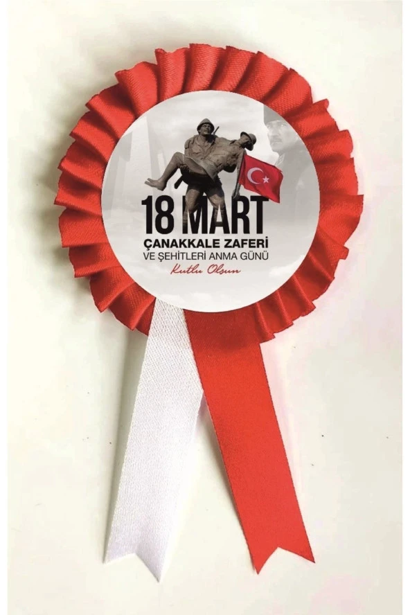 yıldızkurdelaankara 18 Mart Çanakkale Zaferi Saten Kokart 10 Adet ürün görseli