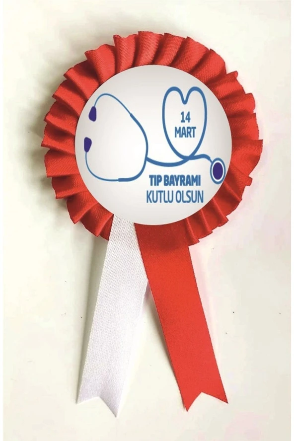yıldızkurdelaankara 14 Mart Tıp Bayramı Saten Kokart 10 Adet ürün görseli
