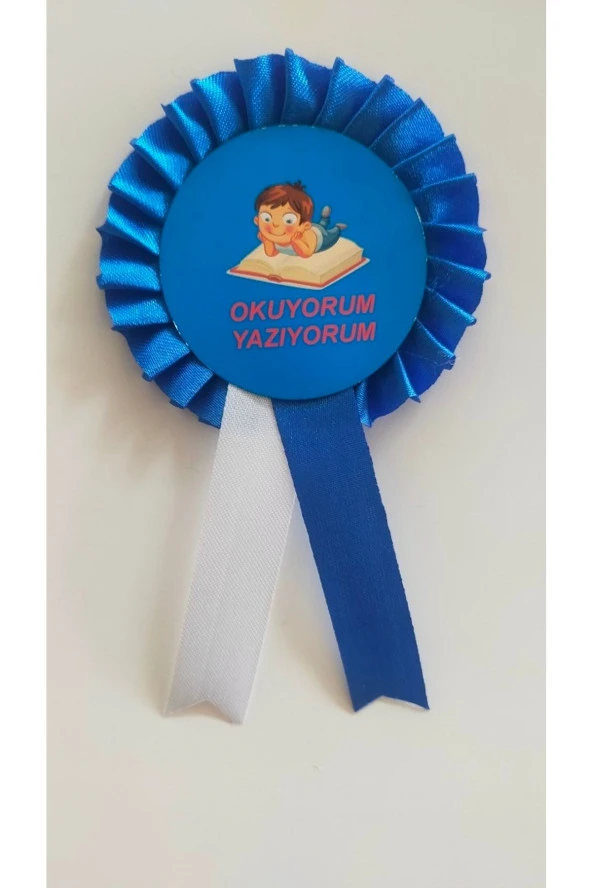 yıldızkurdelaankara Okuyorum Yazıyorum Mavi Beyaz Kurdela Kokart .(10 Adet) ürün görseli