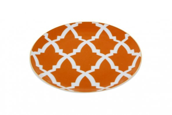 Porland Morocco Desen3 Turuncu Düz Tabak 17 cm 04A+P021451 - 2
