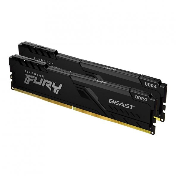 Kingston Fury Beast 16GB (2x8) DDR4 3600MHz Siyah CL17 PC Ram- (KF436C17BBK2/16) - 1