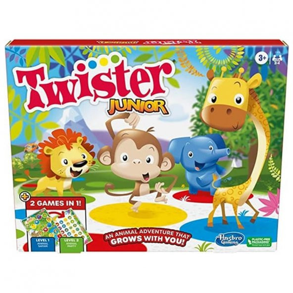 Twister Junior Oyunu, Hayvan Macerası 2 Taraflı Mat, 2 Oyun 1 Arada - 2