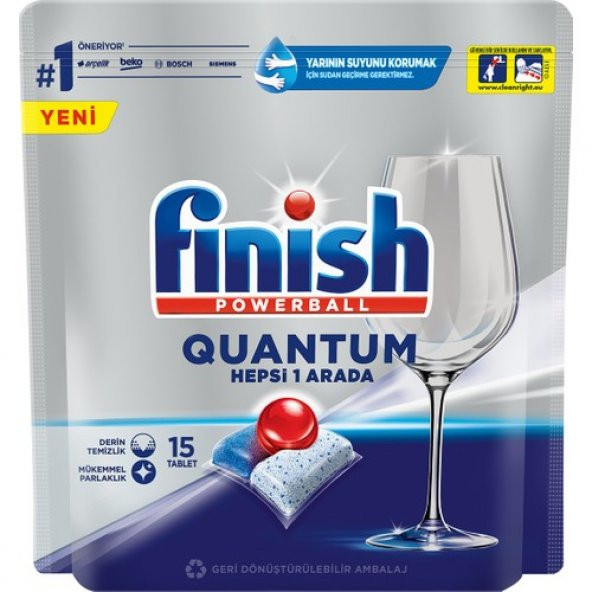 Finish Quantum Hepsi 1 Arada Bulaşık Makinesi Deterjanı 15 Tablet - 2