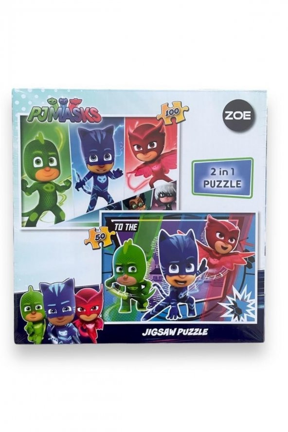 Pjmasks 2 In 1 Puzzle 50 Ve 100 Parça Çocuk Puzzle- 2 Yapboz 1 Arada 50+100 Parça