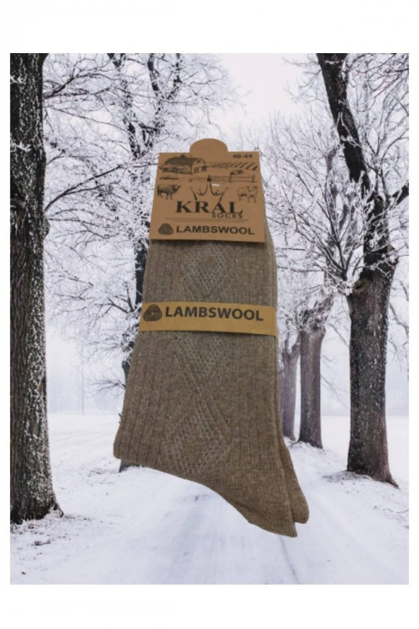 Erkek Çorabı Lambswoll (3 Adet) Termal Özellikli Kalın Uzun Çorap - 2