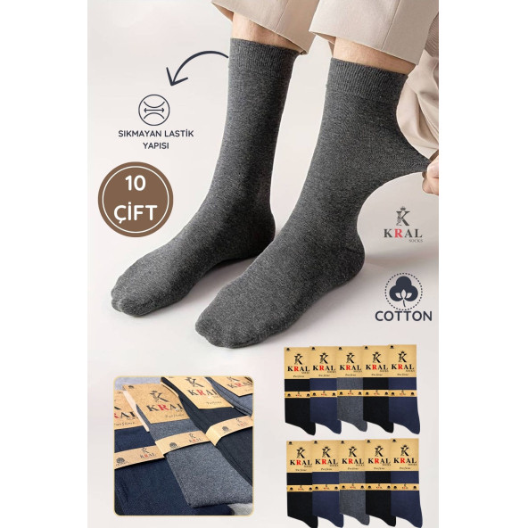 KRAL SOCKS 10 Adet Yazlık Penye Erkek Orta Uzun Çorap Parfümlü