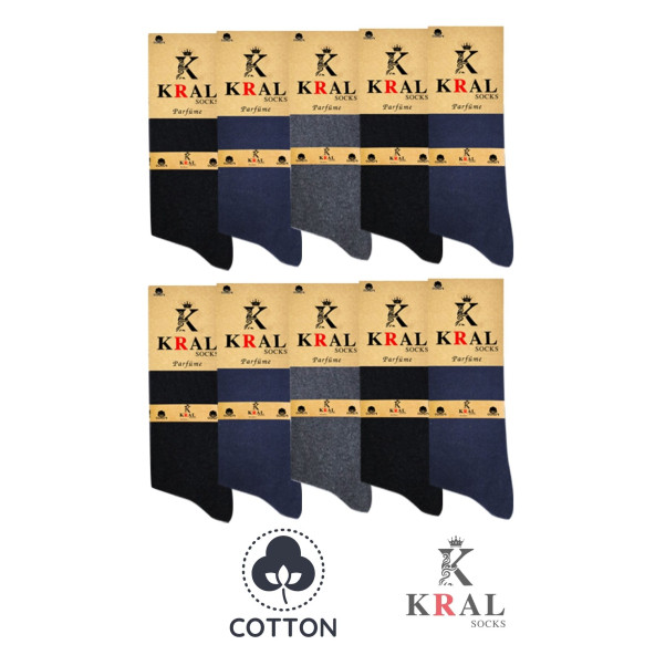 KRAL SOCKS 10 Adet Yazlık Penye Erkek Orta Uzun Çorap Parfümlü - 7