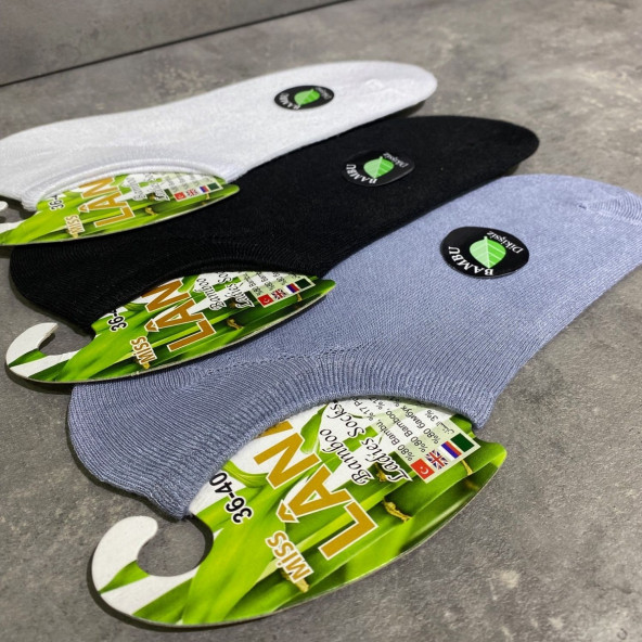 3 Çift Pamuklu Dikişsiz Hassas Dokuma Görünmez Terletmez Çorap - 3