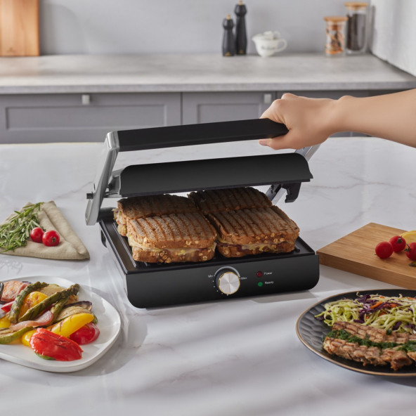 Homend Grilliant 1346H Inox Gövdeli Döküm Plakalı Tost ve Izgara Makinesi - 2