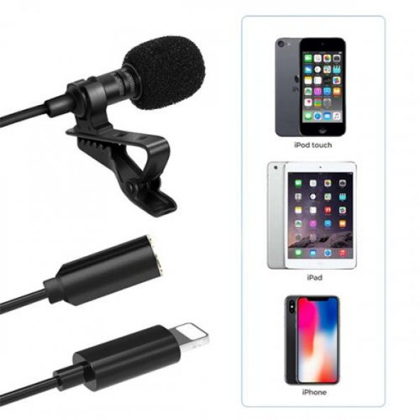 Coofbe Kablolu Profesyonel Yaka Mikrofonu İphone 11 12 13 14 Pro Max Yaka Mikrofonu Youtuber Mikrofonu - 2
