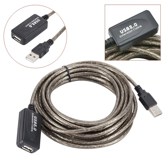 TriLine 10 Metre USB2.0 Sinyal Güçlendirici Profesyonel Çipli Usb Extension Uzatma Kablosu - Resim 2