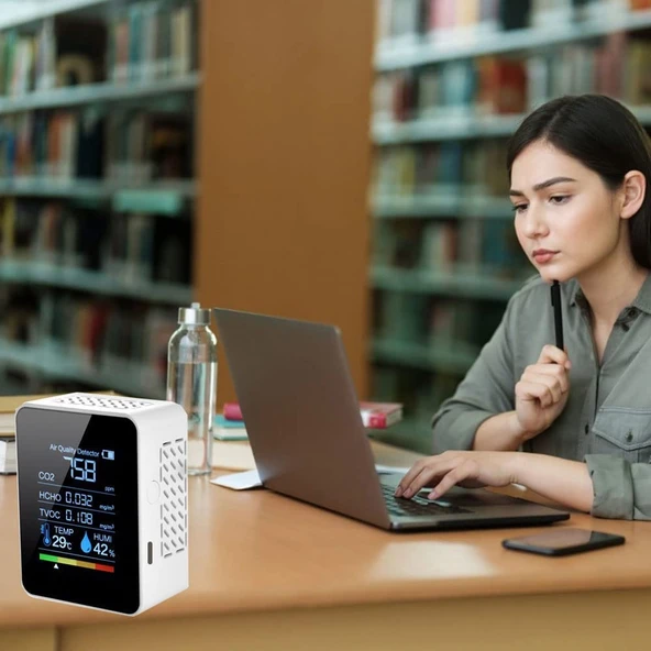 TriLine Dijital 5in1 Hava Dedektörü Hava Kalite Ölçüm Cihazı - Resim 3