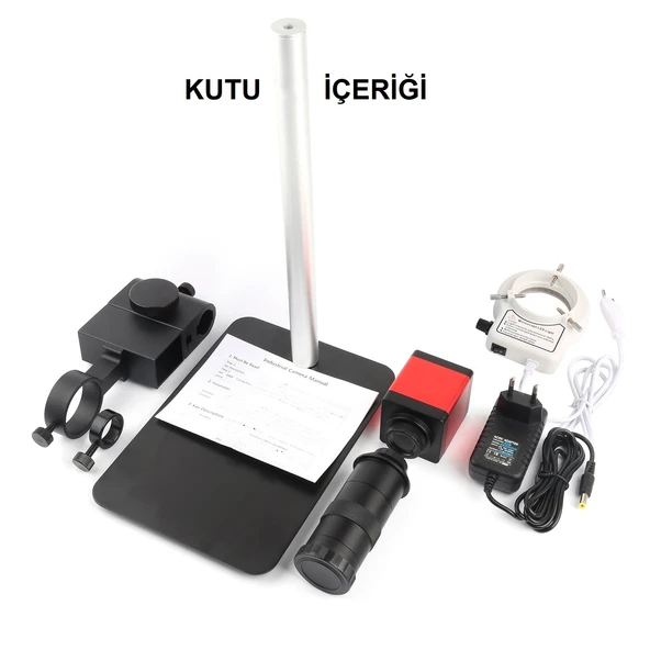 TriLine 13MP HD 60F/S Endüstriyel Mikroskop Kamera 130XC Montaj Lensi 56 LED Halka Işık - 8