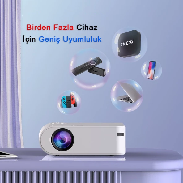 TriLine P62 Full HD Destekli Wifi & iOS & Android Cep Tel Yansıtma Mini Projeksiyon Cihazı - 2