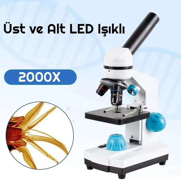 TriLine 2000X Zoom Biyolojik HD Dijital Monoküler Mikroskop Kiti - 5