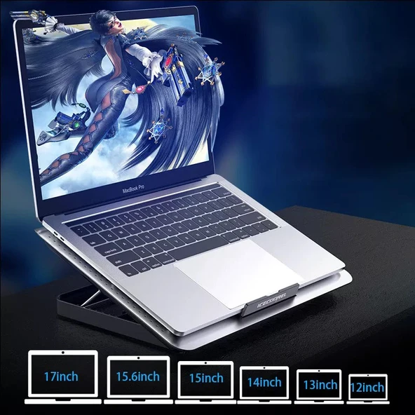TriLine IceCoorel Alimünyum Hız Ayarlı Notebook Soğutucu Ergonomik Stand - Resim 5