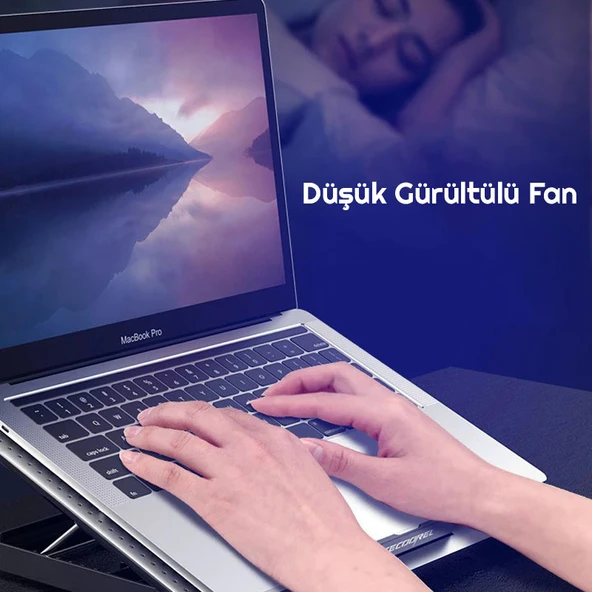 TriLine IceCoorel Alimünyum Hız Ayarlı Notebook Soğutucu Ergonomik Stand - Resim 13