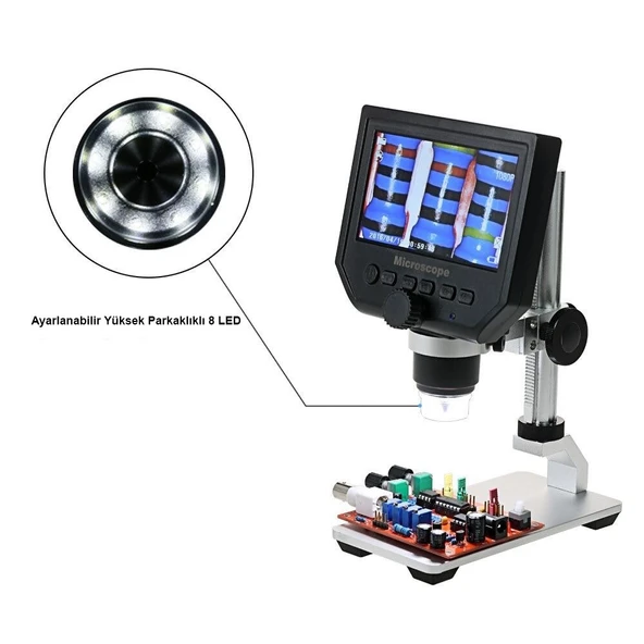 TriLine 600X Dijital 4.3 inç LCD Ekranlı HD USB Mikroskop - 7