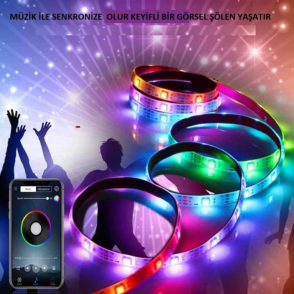 TriLine Bluetooth TV Arkası RGB Usb Şerit Led Aydınlatma 16 Renk - 3