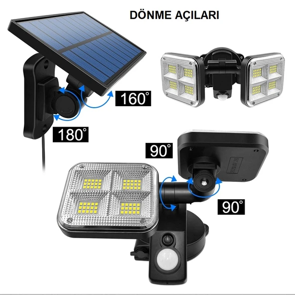 TriLine 120 LED Solar Lamba 20W Güneş Enerjili Aydınlatma - 6