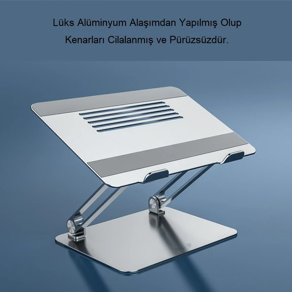 TriLine Full Alüminyum Ayarlanabilir MacBook Laptop Standı 10-17 inç - Resim 3