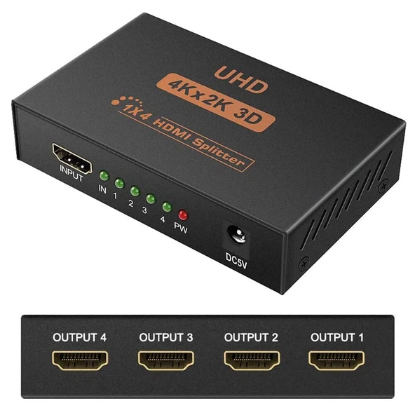 TriLine 4K Ultra HD 3D 4 Port HDMI Splitter Çoğaltıcı - 2