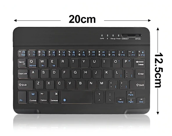 TriLine Mini Bluetooth Kablosuz Şarjlı Pilli Slim Rubber 7" Klavye 20x12 cm - Resim 2