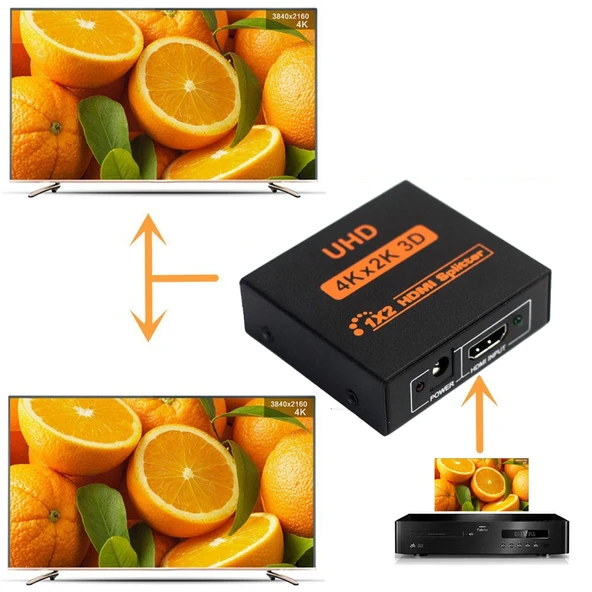 TriLine 4K Ultra HD 3D 2 Port HDMI Splitter Çoğaltıcı - Resim 4