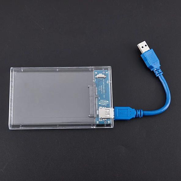 TriLine Şeffaf 2.5" Sata SSD Usb 3.0 Harici Slim Harddisk Kutusu - 5