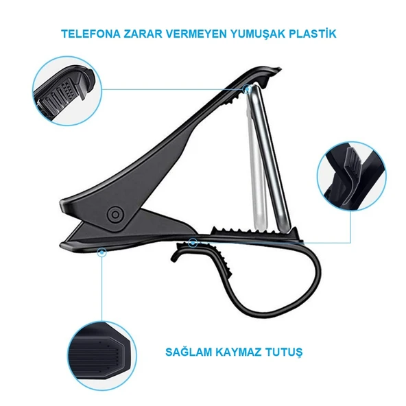 TriLine Araba Telefon Tutucu Kolay Sabitleme Kıskacı - Resim 7