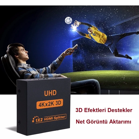 TriLine 4K Ultra HD 3D 2 Port HDMI Splitter Çoğaltıcı - Resim 5
