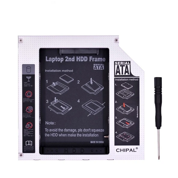 TriLine 12.7mm Cady SSD SATA Harddisk Kutu Notebook HDD Kızak - 2