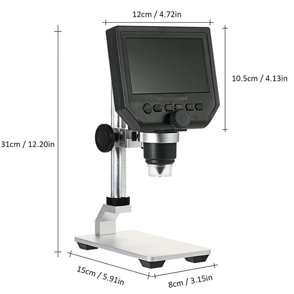 TriLine 600X Dijital 4.3 inç LCD Ekranlı HD USB Mikroskop - 6